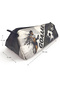 Pencil Case Black White Football Triangle Pencil Case Jumbo Vegan Leather Pen Holder - 4