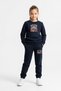 3-Piece Hooded-Round Neck Printed Detail Girl's Tracksuit Set - 4