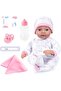 93827AB Reborn Baby Doll, Lifelike, Realistic, Dummy, Bottle, Blanket, 38 cm, White - 2