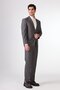 Men's Regular Fit Mono Collar Gray Suit - 3