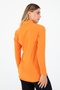 Women's Orange Jacquard Textured Woven Long Sleeve Shirt – Stylish & Comfortable - 5