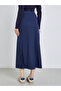 Solid Knitted Maxi Skirt with Drawstring - 4