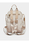 Women Beige Quilted Backpack - 3