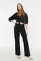 Isabella Dessa Black Lycra 90's Super High Loose Leg Loose Jeans Palazzo Trousers