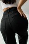 Tessa Gold Ikon 90's Black Lycra Super Extra High Waist Palazzo Loose Jean Trousers - 4