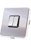 Electric Light Switch Panel, Silver Finish, Modern Design (SILVER 2 GANG) - 7