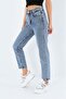 Snow Wash High Waist Lycra Blue Mom Stretchy Jeans
