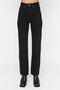 Black Comfortable Fit Wide Leg Jeans - Loose Super High Waisted Lycra Jeans - 4