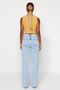 Isabella Tika Blue Snow Wash Palazzo Jean Women's Wide Leg Colorfast Gathering Denim Pants 2024 - 2