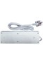 4-Socket Extension Lead with Individual Switches, White, 3-Metre Power Cord - 4