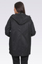 60073 Black Hooded, Slitted, Unlined Seasonal Trench Coat - 3