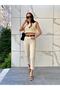 Women's Cream High Waist Mom Jean Pants - 4