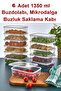 6 Pieces 1350 ml Freezer and Microwave Storage Container, Deep Freezer Storage Container - 2