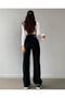 High Waist Black Palazzo Jeans Stretch Denim Pants 2024 - 3