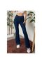 Lina Dark Blue Flare Jeans High Waist Power Lycra Denim Trousers - 2