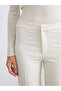 Lcw Vision Ecru Slim Fit Flared Leg Women's Trousers - 4