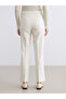 Lcw Vision Ecru Slim Fit Flared Leg Women's Trousers - 5