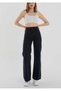 Maria Women's Non-Fading Black High Waist Palazzo Jean Trousers - 2