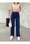 Leo Navy Blue Power Lycra Super High Waist Casual Jeans Palazzo Pants