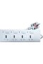 4-Socket Extension Lead with Individual Switches, White, 3-Metre Power Cord
