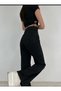 Trend Jean Ela 90's Black Lycra Super High Waist Loose Leg Jeans Palazzo Pants - 3