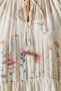 Floral Print Cotton-Silk Maxi Dress, Tie-Up Detail Neckline, Stylish Summer Style with Flying Sleeves - 4