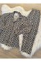 Leopard Printed Suede Shirt Collar Long Sleeve Pajama Set - 7