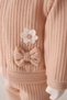 Girl's Ribbon Detailed Baby Bottom Top Set Pink - 6