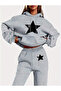 Star Printed Unisex Women/Men Hooded Oversize Bottom/Upper Tracksuit Set