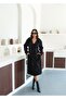 Shilsee Women's Black Double-Breasted Collar Belted Apollet Pocketed Coat - 6