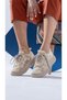 Non-Slip Sole Casual Losa Model Beige Lace Sports Shoes - 2