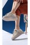 Non-Slip Sole Casual Losa Model Beige Lace Sports Shoes - 4