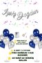 Happy Birthday Written Banner 2 Pieces of 7 Balloon Stand 10 Pieces of Silver 10 Pieces of Blue Balloon Birthday Set