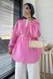 Oversized Muslin Tunic with Buttons – Pink - 6