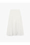 Cotton Relaxed Cut Midi Flared Skirt