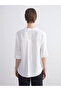 White Loose Fit Striped Blouse - 5