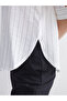 White Loose Fit Striped Blouse - 4
