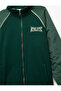 Stand Collar Long Sleeve Hooded Zippered Sweatshirt - 6