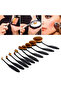 10 Piece Premium Oval Brush Multi Function Brush Set (Black) - 5