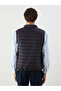 Black Standard Fit Stand Collar Men's Puffer Vest - 5