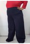 Lightweight Loose Leg Knitted Trousers with Elastic Waist Corsage Seasonal Winter Wearable in Navy Blue - 3