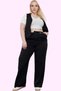 Women's Fashion Wide Leg High Waist Woven Pants Finike Casual Chic Summer