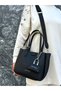 Justpolo Women's Black Soft Leather 3-Compartment Hand and Shoulder Bag - 7