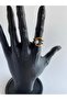 Oval Stone Stainless Steel Women's Ring - 4