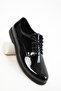 Black Patent Leather Women's Loafer Shoes 20833 - 4