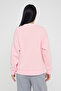 Açık Pembe Renk Bloklu Oversize/Geniş Kalıp Kalın Örme Sweatshirt TWOAW26SW00025 - 5