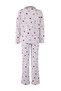 Teen Lila-Çok Renkli %100 Pamuklu Kalpli Eğlence Desenli Biyeli Örme Pijama Takımı THMAW26PT00039 - 6