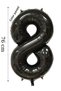 Foil Balloon 8 Number Helium Balloon 76 cm Black Color - 8 Years Old Balloon - 8 Number Balloon - 34 Inch