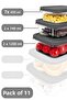 Set of 11 Gray Food Storage Containers - Microwavable Organizer - 2