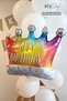 Colorful Happy Birthday Written Crown Foil Balloon - 2